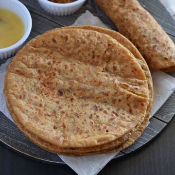 Puran Poli is a Maharashtrian lentil stuffed sweet flatbread made with whole wheat flour and chana dal (bengal gram) filling. It is prepared on festive occasions such as Ganesh Chaturthi, Holi, Diwali, Janmashtami, and Gudi Padwa.