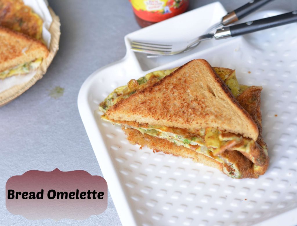 Bread omelet is one of the famous street food in India with bread slices and eggs mixture. It is simple, quick and so flavorful breakfast in the morning either with tea or milk. 