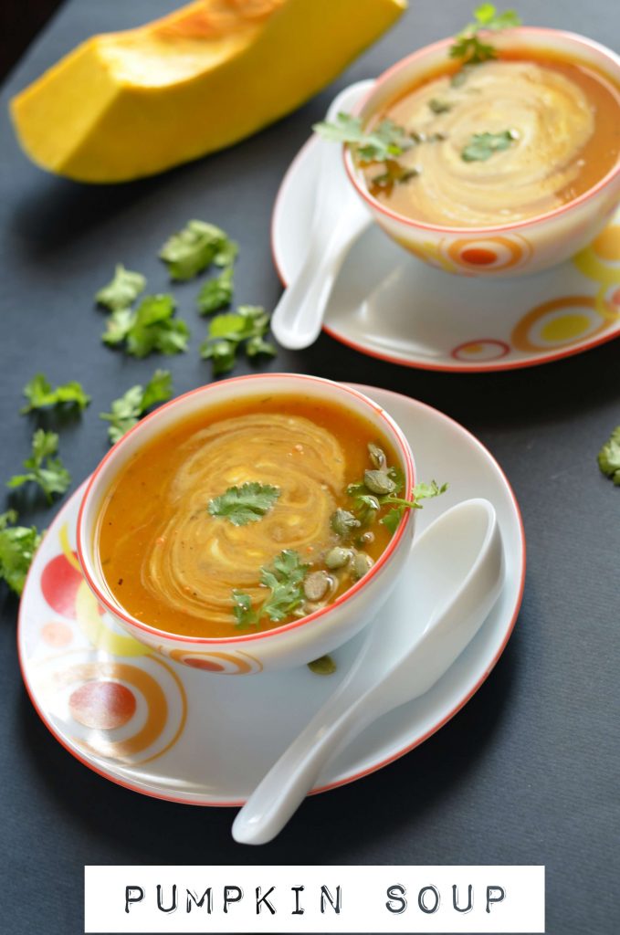 Pumpkin soup or kaddu ka soup is a thick creamy soup and very deliicous.It is savory, simple, healthy and nutritious soup in cold winters.