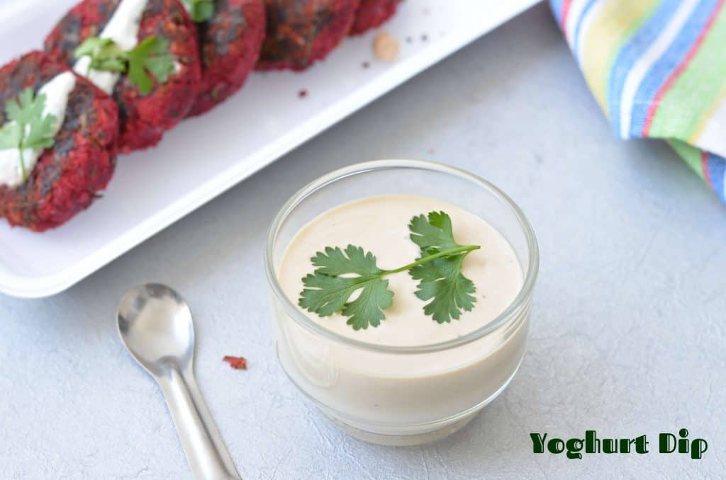 easy Curd dip or yoghurt dip is very quick and easy dip to prepare, just mixing curd with soya sauce and garlic, a delicious dip is ready in no time.