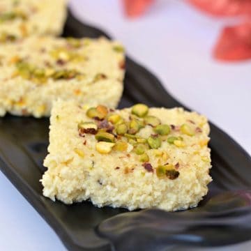 Kalakand is an Indian sweet made out of sweetened milk and paneer. I am sharing an easy and quick version of making kalakand.