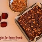 Eggless Oats Beetroot Fudge Brownie is the combination of very healthy ingredients like oatmeal and iron-rich beetroot puree. Beetroot is known as a rich source of iron than any other property whereas oats are considered to be the healthiest grain these days. This is gluten-free and a great source of many minerals, antioxidants, vitamins and rich in fiber. I prepared these brownies to keep them as healthy as possible by adding such ingredients. A great post or pre-workout snack for me and good for kids too.