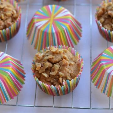 These banana muffins are made of whole wheat flour and eggless. Soft and moist, few melted choco chips inside and outside you can hear crunchy walnuts sound. Eggless whole wheat banana walnut muffin is very easy and gets ready in just 20 minutes.
