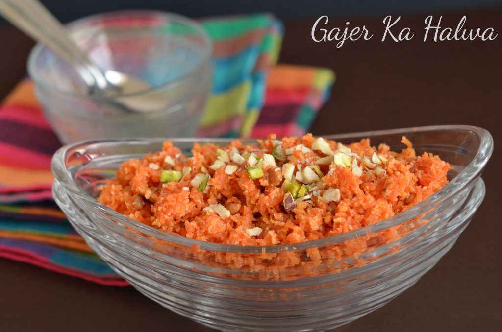 Gajar ka halwa or carrot halwa is a very famous dessert in North India during the winter season also known as Gajrela in some parts of north India. Cooking grated carrot, milk, and sugar on medium heat, a bit of cardamom powder and chopped dry fruits make this halwa so delicious and lip-smacking dessert. 