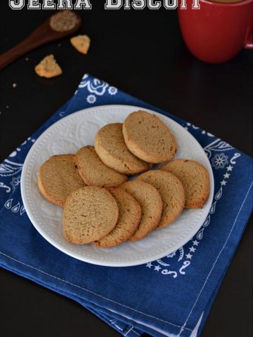 Jeera biscuit or cumin cookies are crunchy, sweet and salty at the same time. Made with whole wheat flour makes them healthier with my evening tea.