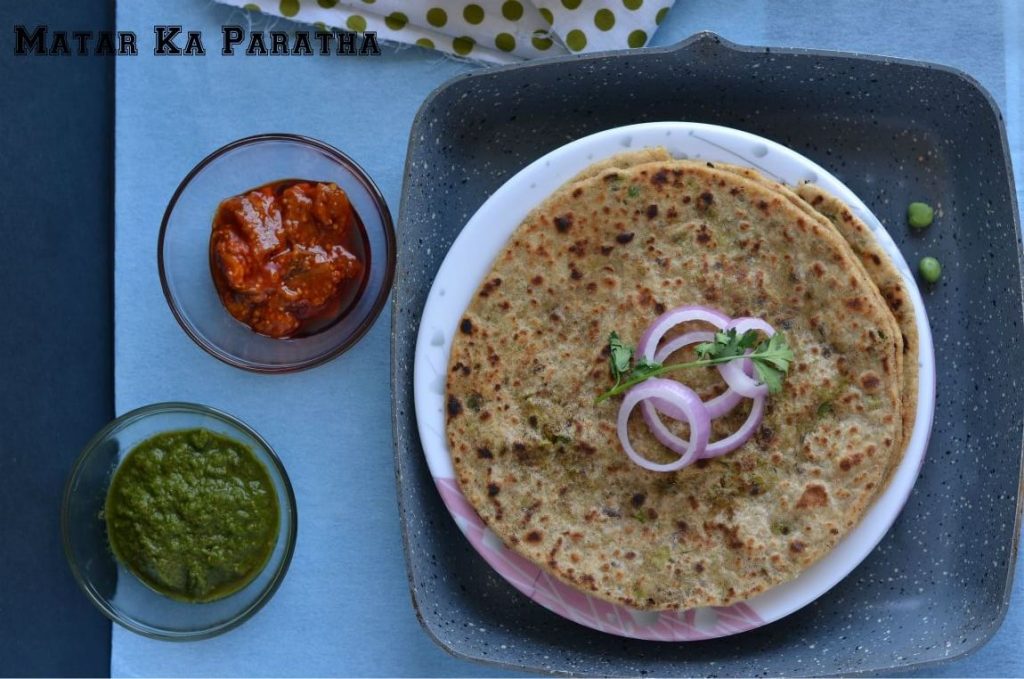 Peas paratha or Matar ka paratha is a delicious Indian flatbread, where whole wheat soft dough ball is stuffed with mashed green peas. This paratha is easy, healthy, and very nutritious. Peas paratha taste great if peas stuffing is little spicy as peas have little sweet taste. Peas paratha is the perfect dish for breakfast or in any meal accompanied with raita and pickle.