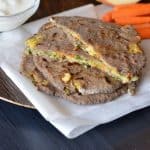 Farali paratha or kuttu ka paratha is a traditional Indian flatbread eaten during Navratri fasting days. Kuttu, also known as buckwheat flour, is commonly used by the majority of people in India during fasting days, especially in Navratri. Bherwa kuttu ka paratha is prepared with spicy potato carrot filling in kuttu flour.