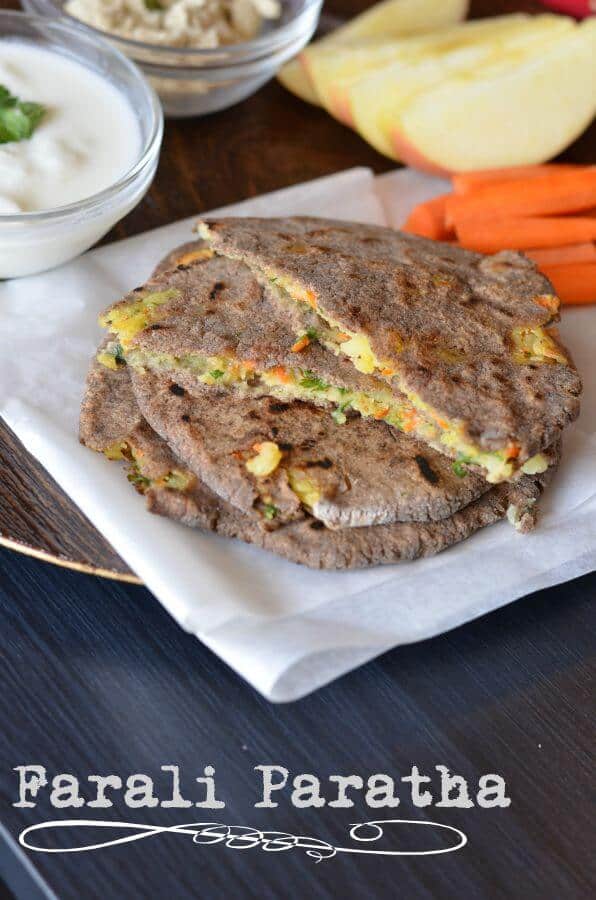 Farali paratha or kuttu ka paratha is a traditional Indian flatbread eaten during Navratri fasting days. Kuttu, also known as buckwheat flour, is commonly used by the majority of people in India during fasting days, especially in Navratri. Bherwa kuttu ka paratha is prepared with spicy potato carrot filling in kuttu flour.