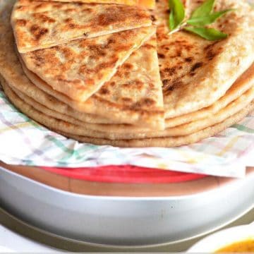 Vedmi or Puran Poli is a sweet Indian flatbread which is often prepared on festivals like Holi, Gudi Padva to name a few. Puran Poli is known as vedmi in Gujarat and stuffed with tuar dal