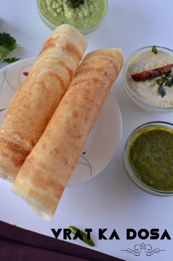Samak rice dosa or farali dosa is an easy and low calories food during fasting. Barnyard millet or Samak rice is allowed to consume during Navratri fasting days. Samak rice dosa is made with Samak rice and sabudana also known as vrat ka dosa. This a gluten-free, crispy, thin and healthy dosa which requires no fermentation.