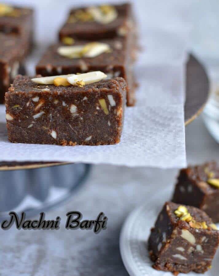 I find this barfi makes a perfect after-school snack for kids,  a great post-workout snack and a delicious sweet after meals.