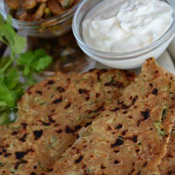 Zucchini Paratha is a flatbread with an Indian twist and a perfect breakfast or brunch recipe. Added some pickle and taste was great. 