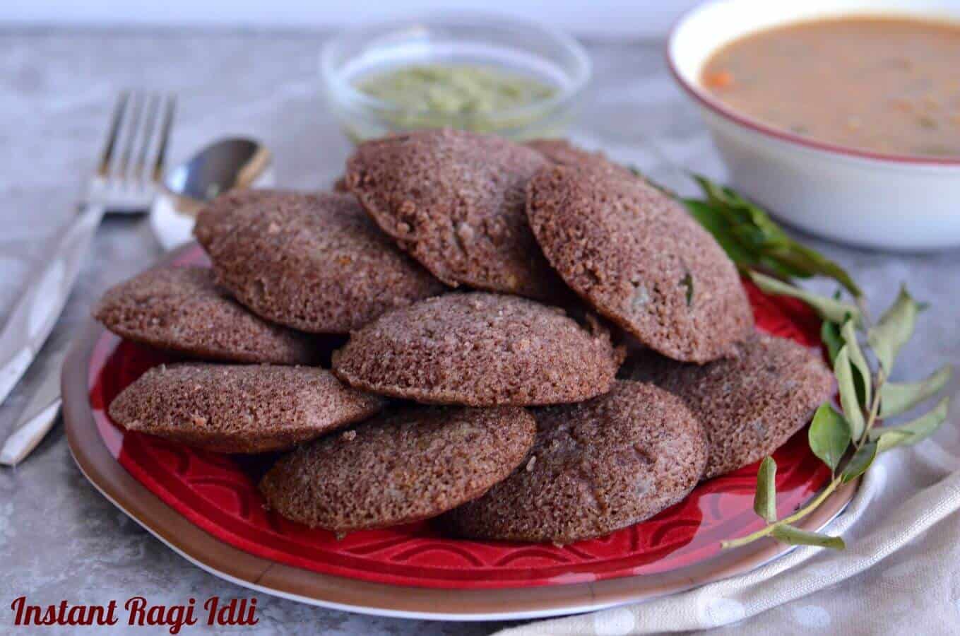 Instant ragi idli is a healthy and nutritious breakfast where idlis are made with ragi flour, also known as finger millet flour. Idlis are popular South Indian breakfast served with coconut chutney and sambhar. Instant ragi idli is easy and quick to make at home.