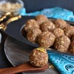 Oats laddu with dates is mildly Indian sweet laddu recipe made with rolled oats, dry fruits, and jaggery. An easy to make delicious snack and power packed laddu recipe loaded with essential nutrients. Oats laddu with dates are fiber-rich and makes a perfect afterschool snack for kids or can be packed in their lunch tiffin-box.