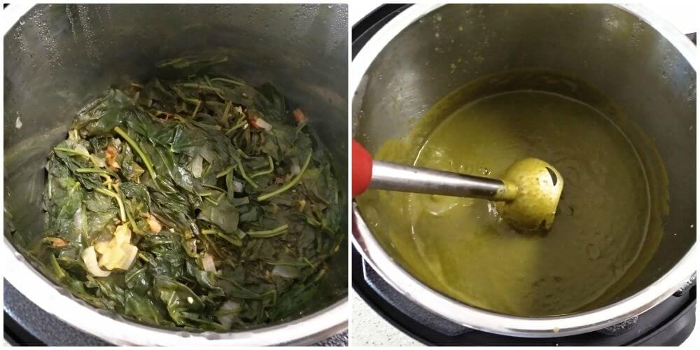 spinach is cooked. made puree with the help of immersion blender