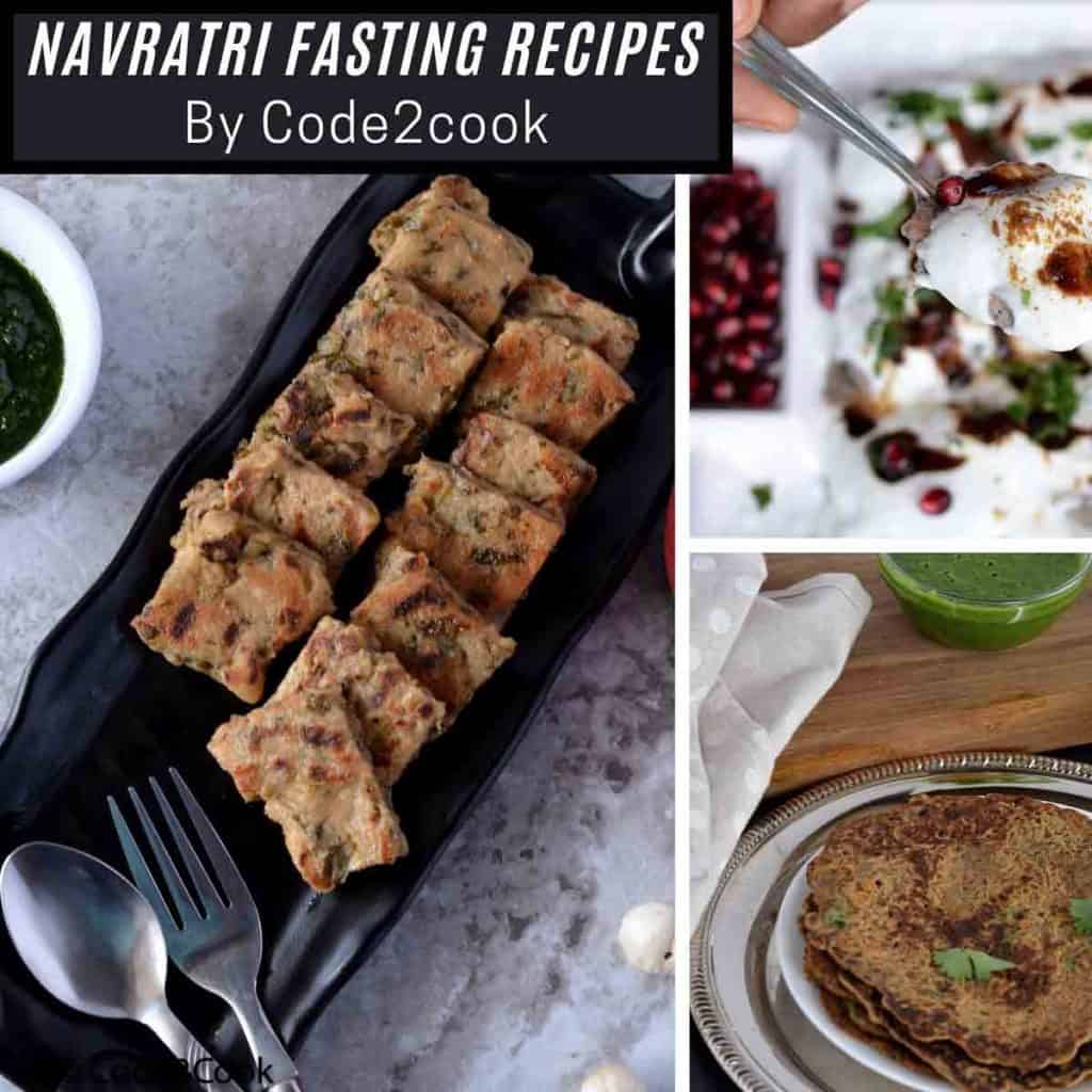 Collage of Navratri recipes (vrat ka khana)