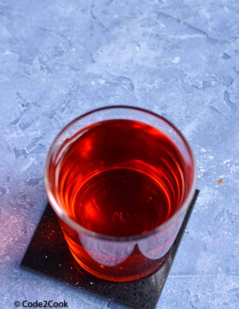 Plain rooh afza drink served in a glass