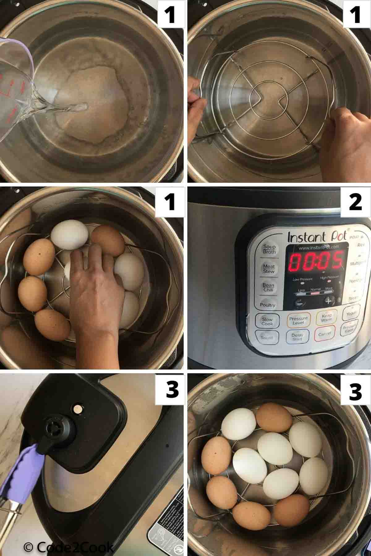 step by step clicks of how to boil eggs in instant pot perfectly