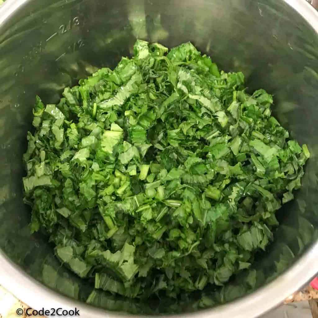 finely chopped mustard greens