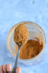 After grinding texture is shown with a spoonful cumin powder