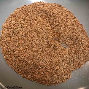 cumin seeds turned in dark brown color after dry roasting