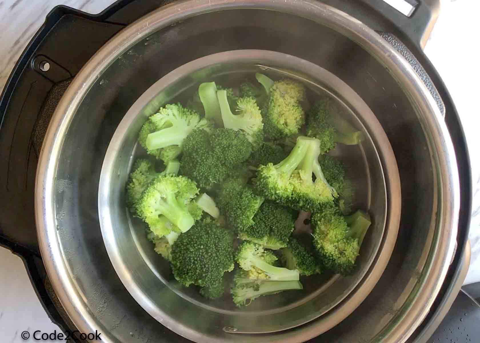 steamed broccoli as soon as opened the lid